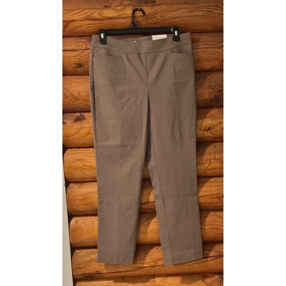 Chico's So Slimming Brigitte Slim Leg Pants Taupe Brown Size 2R US 12R NEW